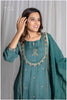 Indigo Green Crepe Silk Kurti Set