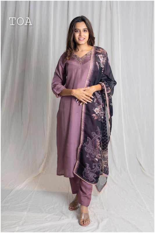 Mauve Kurti Set