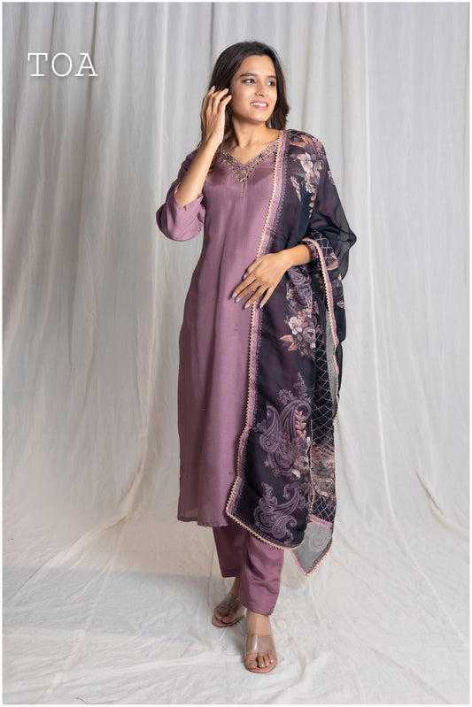 Mauve Kurti Set