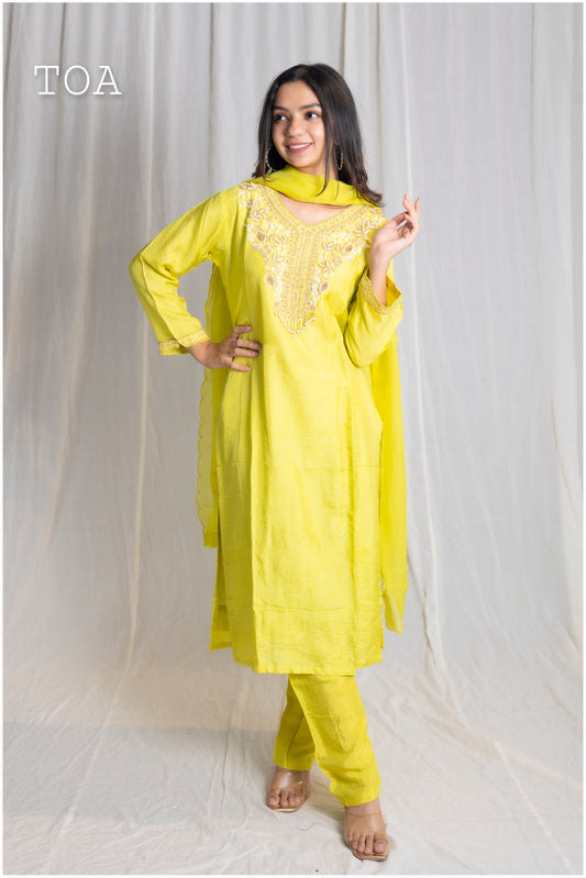 Lime Green Kurti Set