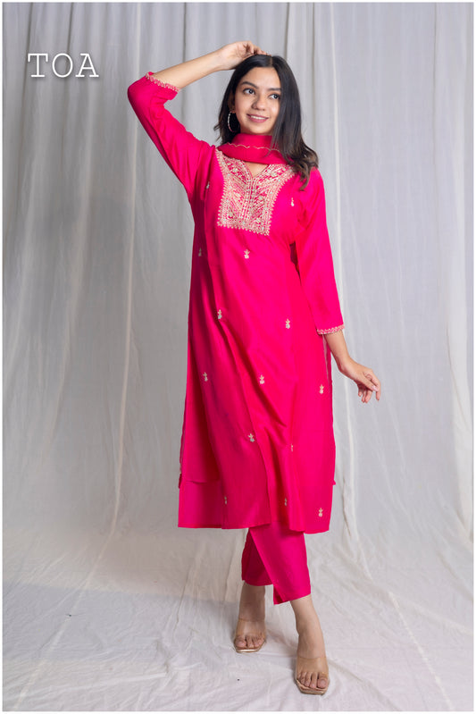 Hot Pink Kurti Set