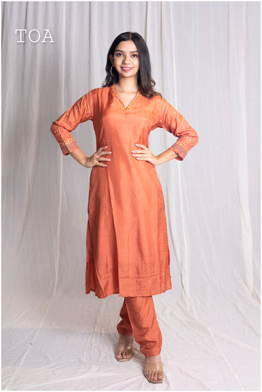 Burnt Orange Kurti Set