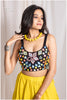 Ochre Yellow Skirt and Designer Multi Mirror Work Blouse Set