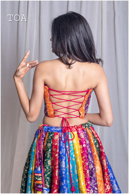 रंगीन Corset Top