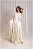 Plain Cream White Georgette Dupatta with Real Mirror Border