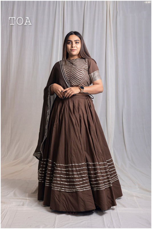 Coffee brown Lovers Horizontal Tui Skirt Only