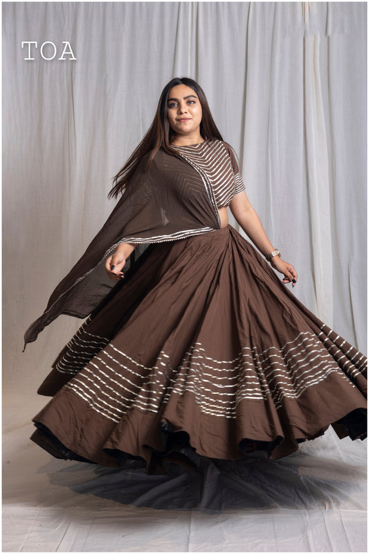 Coffee brown Lovers Horizontal Tui Skirt Only