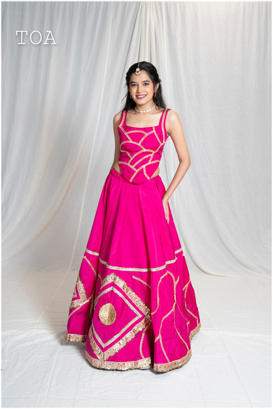 Rani Gota Silk Skirt Only