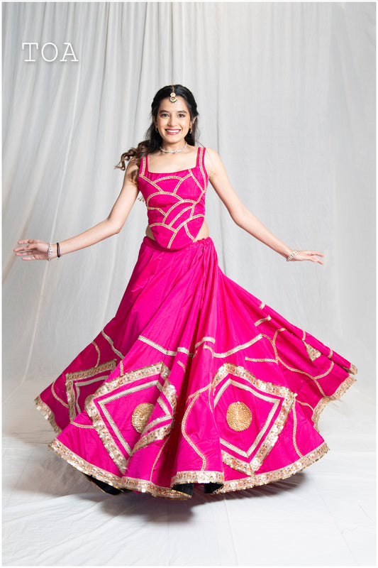 Rani Gota Silk Skirt Only