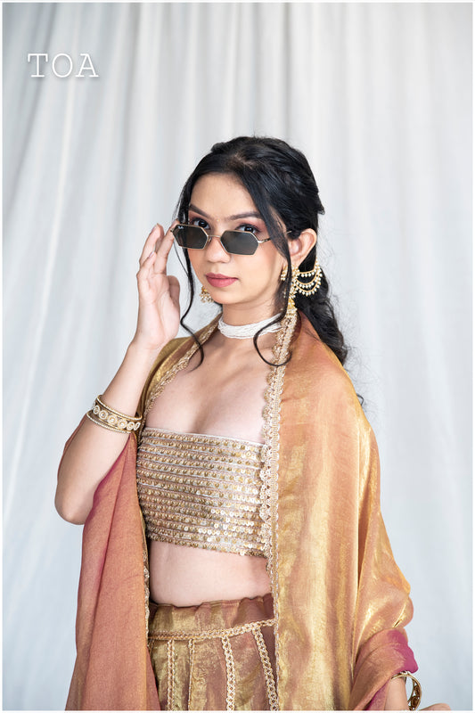 Tamba Zardosi Tube Top