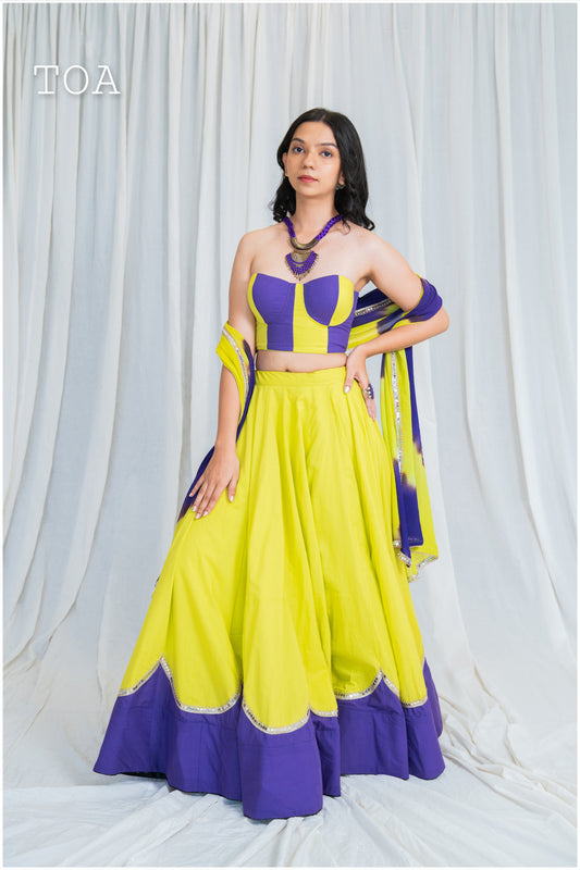 Shades Of Candy Collection - Scallope Skirt Only - Lime Green & Purple