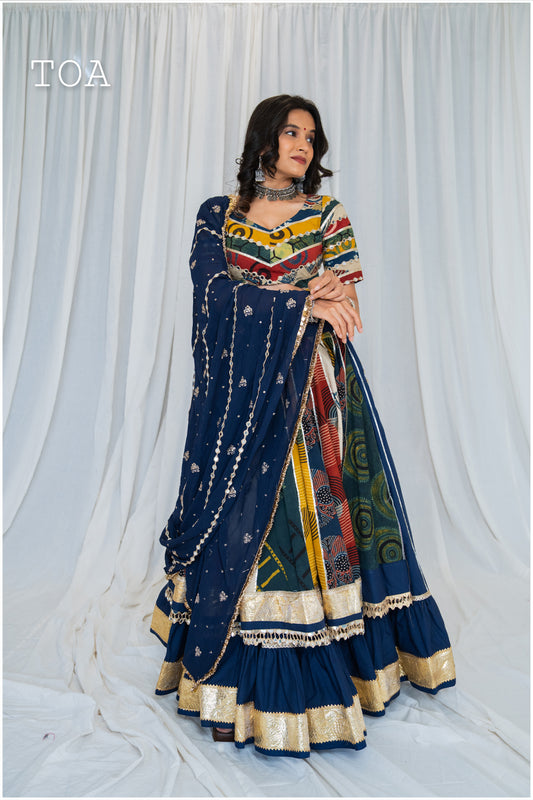 Indigo Blue Georgette Dupatta Only