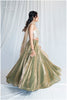 Zardosi Kalli Dual Tone Kanjivaram Skirt - Olive Green