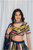 Shades Of Ajrakh Collection- Indigo Blue Double Layer Outfit - EL