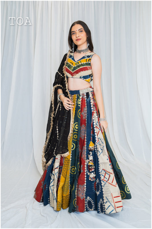 Shades of Ajrakh - Kalli Mirror Skirt 2.O