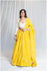Lime Yellow To Tissue Kanjivaram Outfit