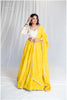 Lime Yellow To Tissue Kanjivaram Outfit