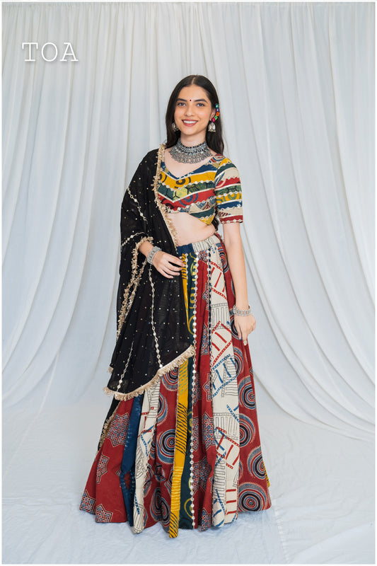 Shades Of Ajrakh Collection - Kalli Mirror Outfit - EL