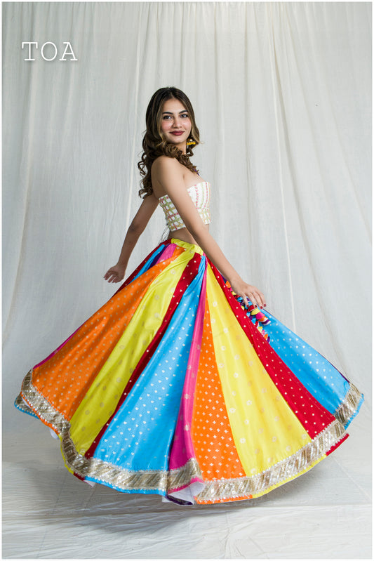 रंगीन Corset Top & Skirt 3.O