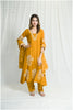 Stunning Golden Chanderi-Colored Embroidered Dress