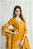 Stunning Golden Chanderi-Colored Embroidered Dress