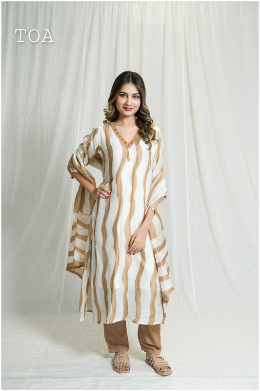 Beautiful Textured Silk Kurta Set