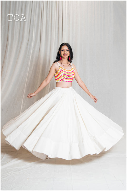 White Mirror Work Outfit