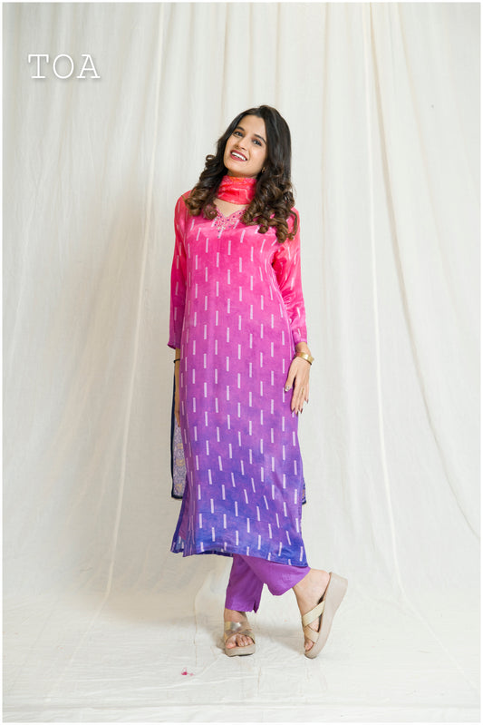 Beautiful Shaded Natural Crepe Suit