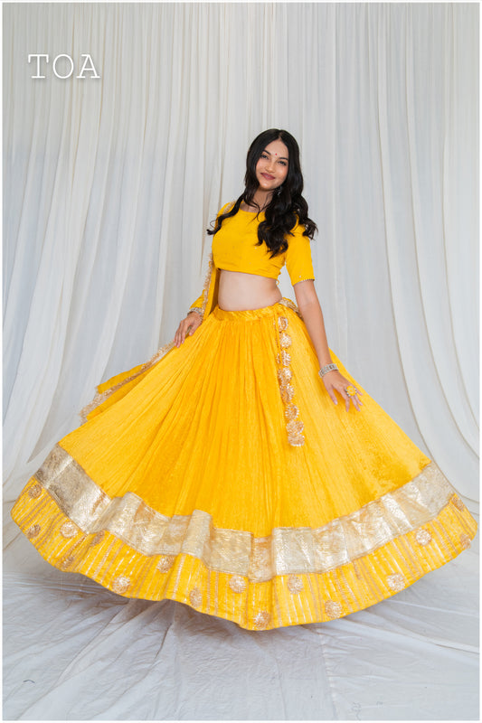 Shades Of Lampi - Crush Silk Sona Lampi Outfit - Yellow