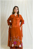 Stunning Brick-Colored Embroidered Dress