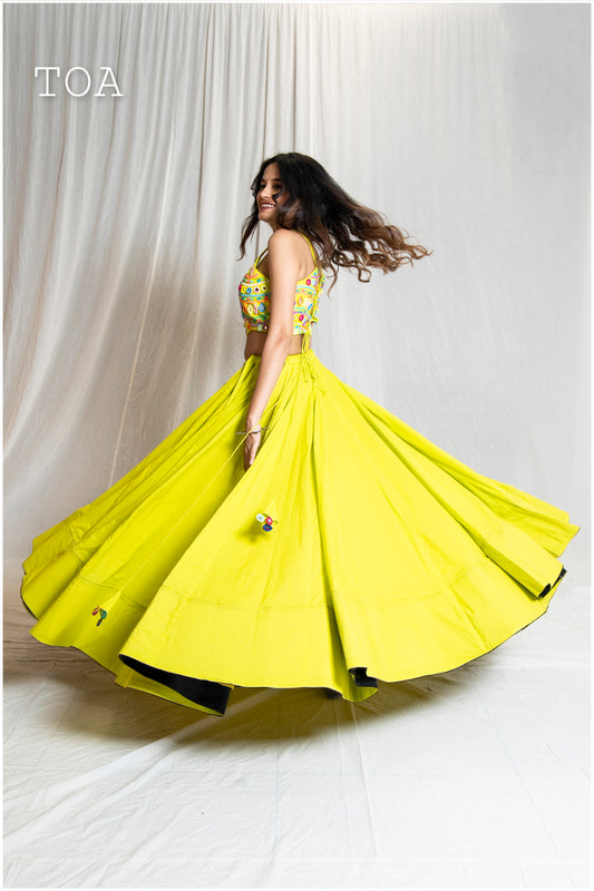 Plain Lime Green Skirt Only