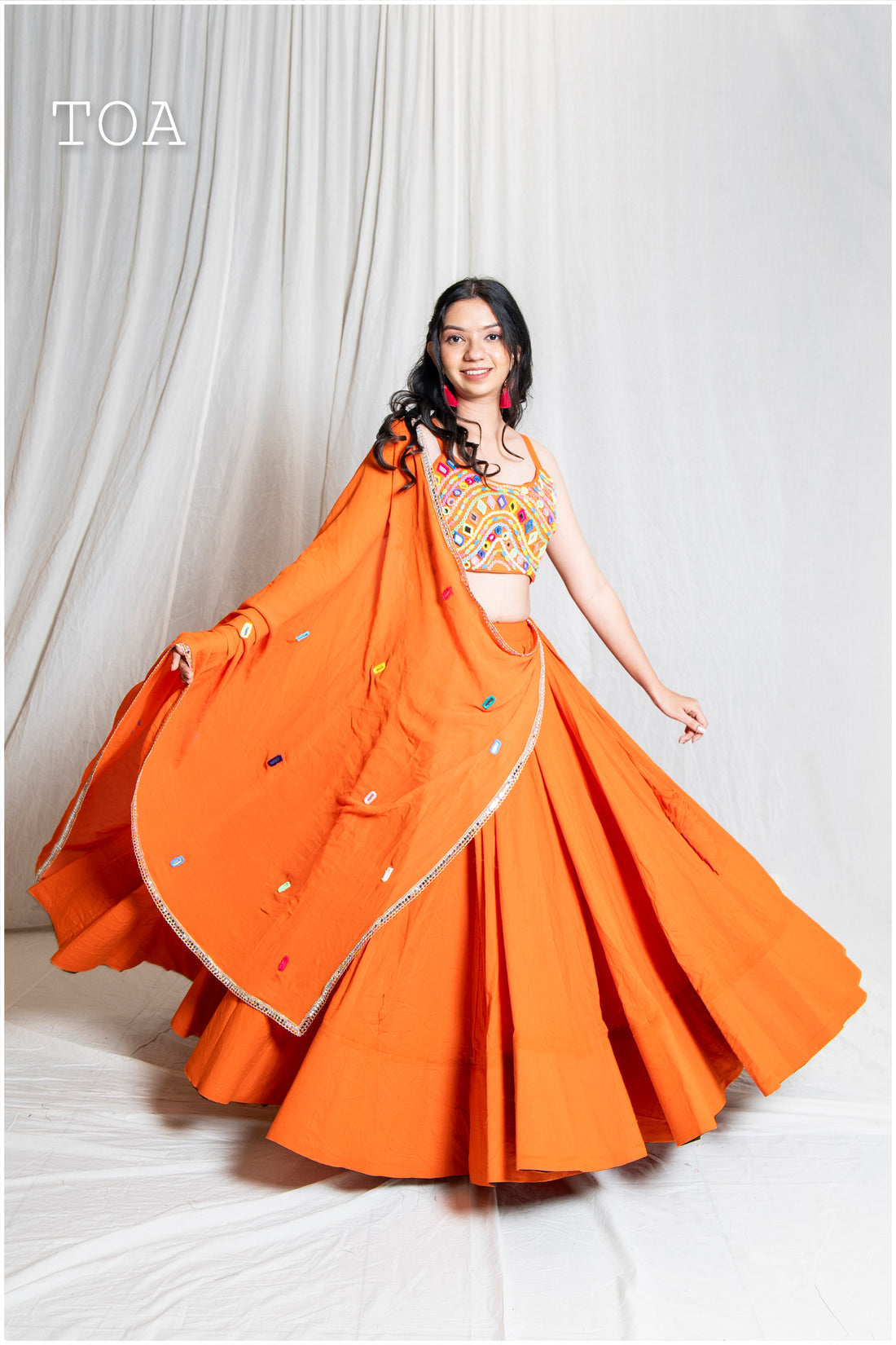 Plated skirt  in orange main image 0