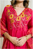 Cherry Red Chanderi Linen-Colored Suit