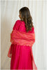Cherry Red Chanderi Linen-Colored Suit