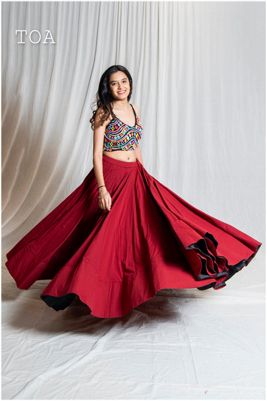 Plain Maroon Skirt Only
