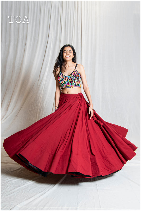 Plain Maroon Skirt Only