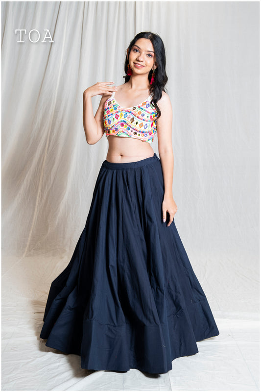 Plain Navy Blue Skirt Only