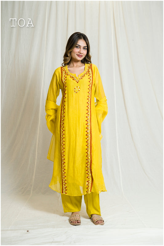Laal Peela - Colored Embroidered Dress