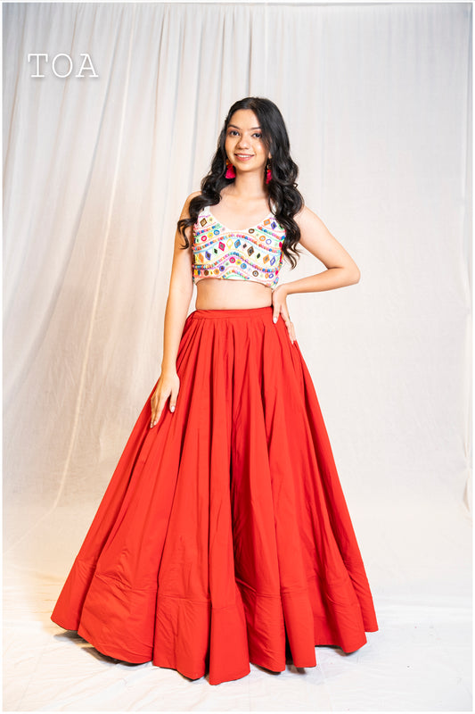 Plain Red Skirt Only