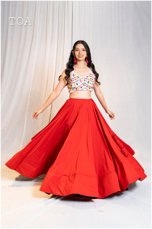 Plain Red Skirt Only