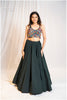 Plain Bottle Green Skirt Only
