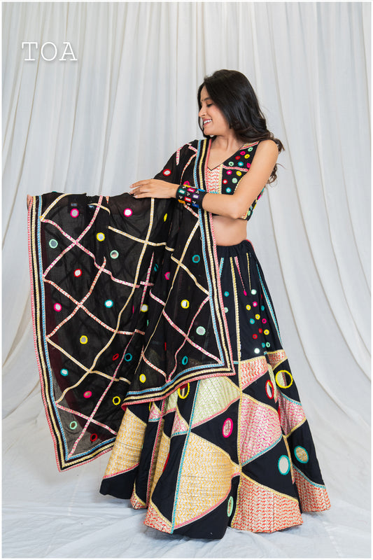 Shades Of Mirror - Atrangi Mirror Dupatta - Royale Black