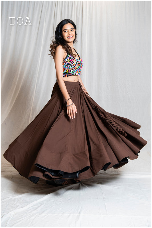 Plain Coffee Skirt Only