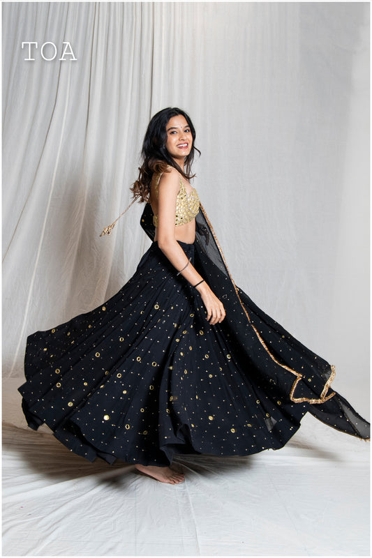 💫Sequins Sitara Mirror Skirt Only💫 - Black