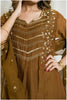 Stunning Antique Copper-Colored Embroidered Dress