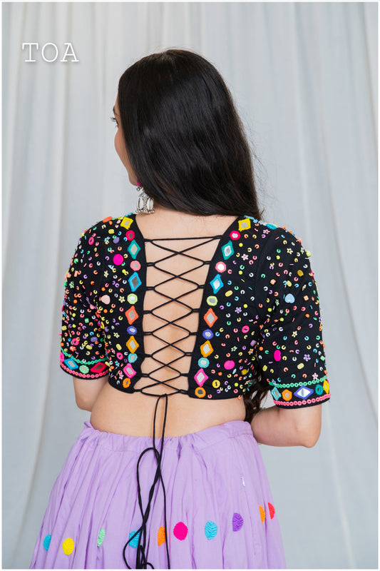 Shades of Mirror - Long Multi Top - Black