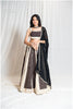 Beige To Black Ajrakh Grace Skirt Only