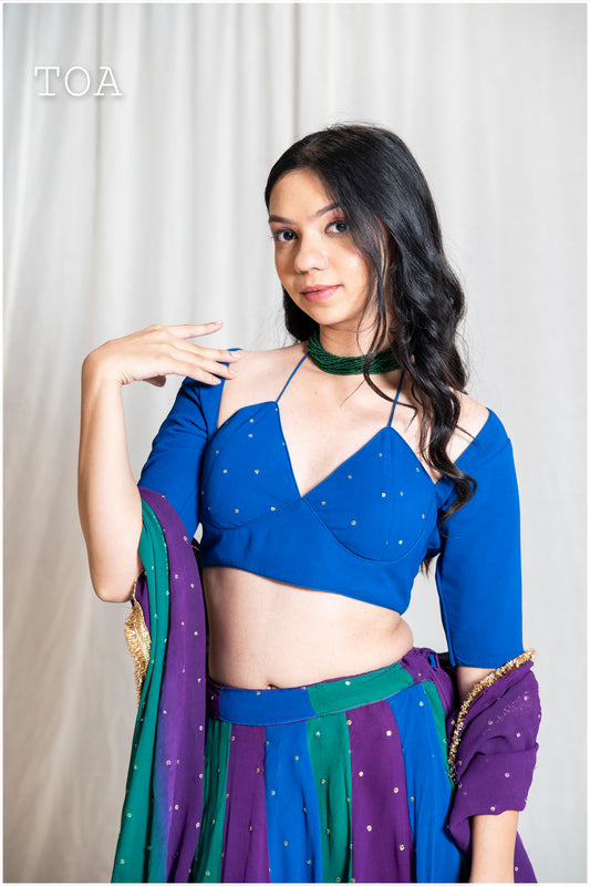Peacock Hues Top - Sequins Sitara