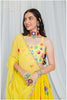 Shades Of Mirror - Multi Mirror Work Dupatta - Lime Yellow