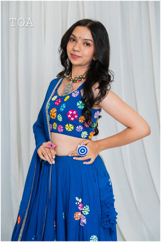 Shades Of Mirror - Multi Mirror Work SP Top - Blue